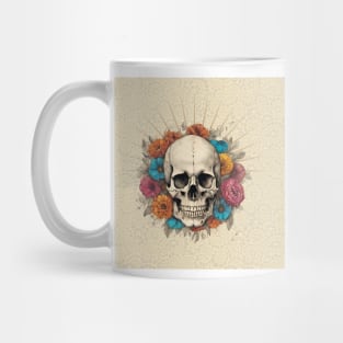 skull with flowers Mug